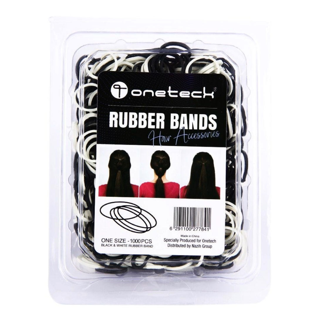 Onetech Rubber Band Blk&Wht, 1000pcs