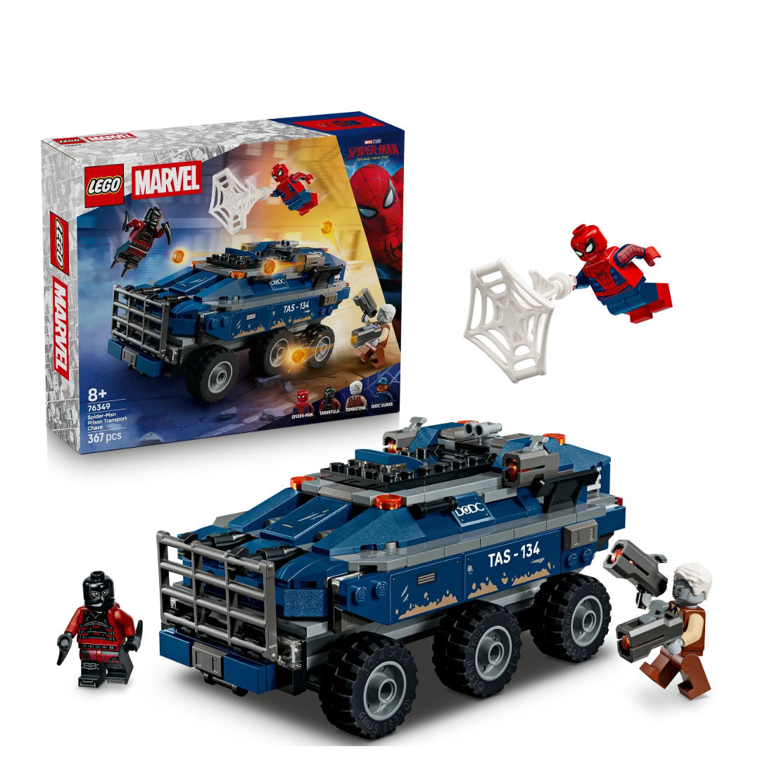 LEGO Marvel Spider-Man Prison Transport Chase Building Set-367 Pieces, For Age 8+ Years