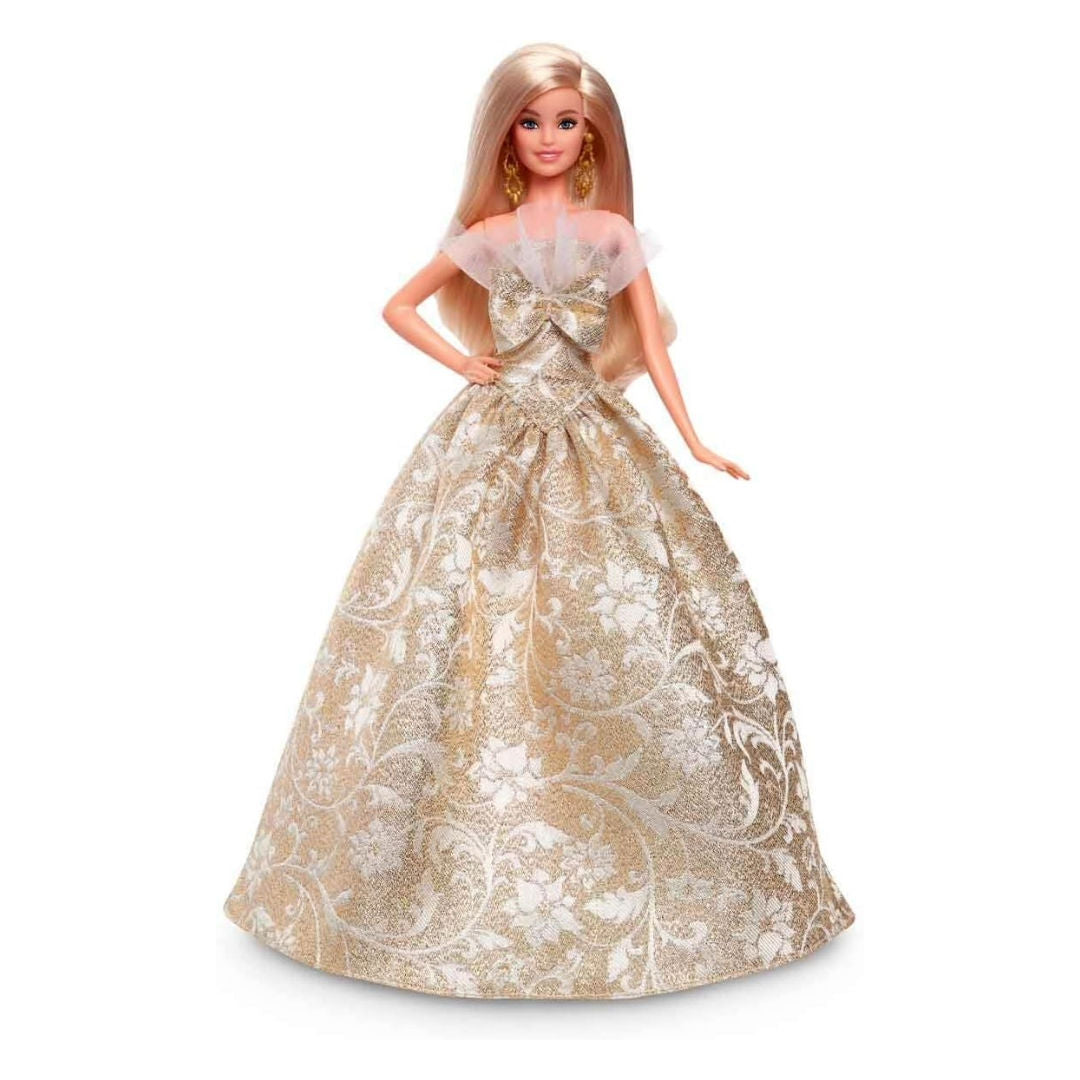 Barbie Signature 2025 Holiday Barbie in Silver & Gold Gown Blonde Doll
