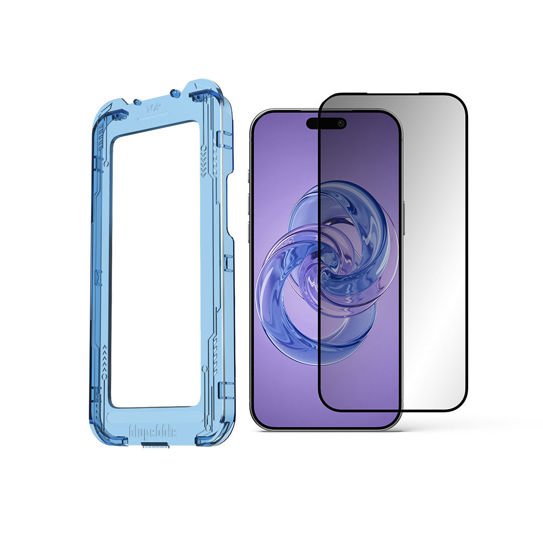 Blupebble Graphene Rock Series Tempered Glass 2.5D Privacy Screen Protector for iPhone 18 Pro and 18 Pro Max, Matte