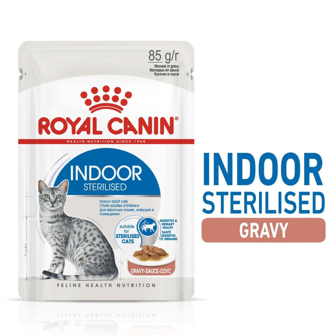 Royal Canin Feline Health Nutrition Indoor 7+ Wet Cat Food Pouches, 12x85gm