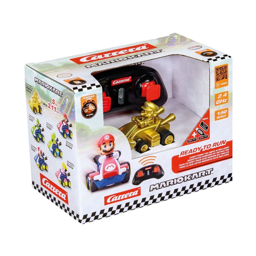 Carrera RC Mario Kart Gold Mario Mini RC Car 1:50, Gold, 6+ years