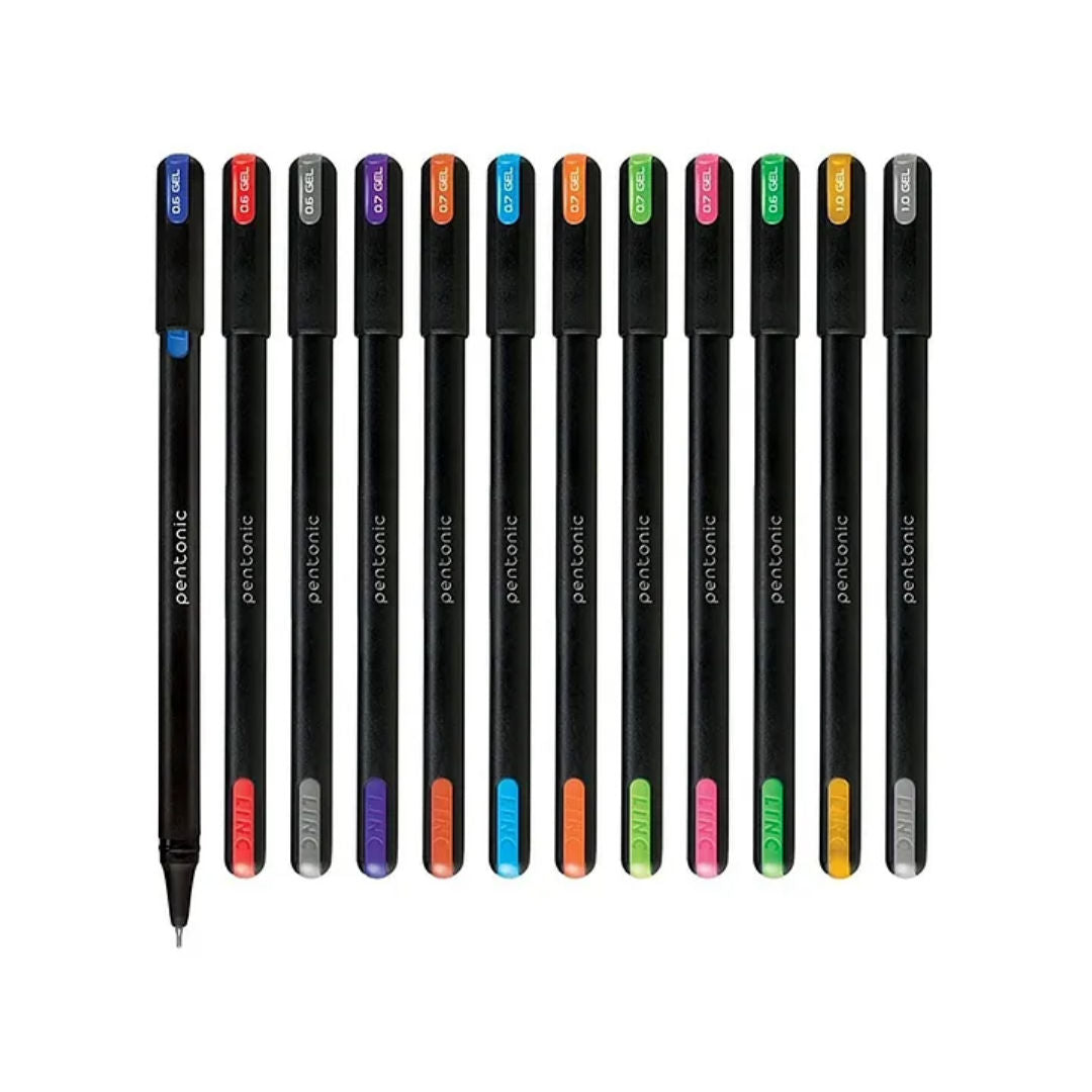 PentoniPentonic Gel Pen Assorted, 0.6/0.7/1.0mm, 12 pieces