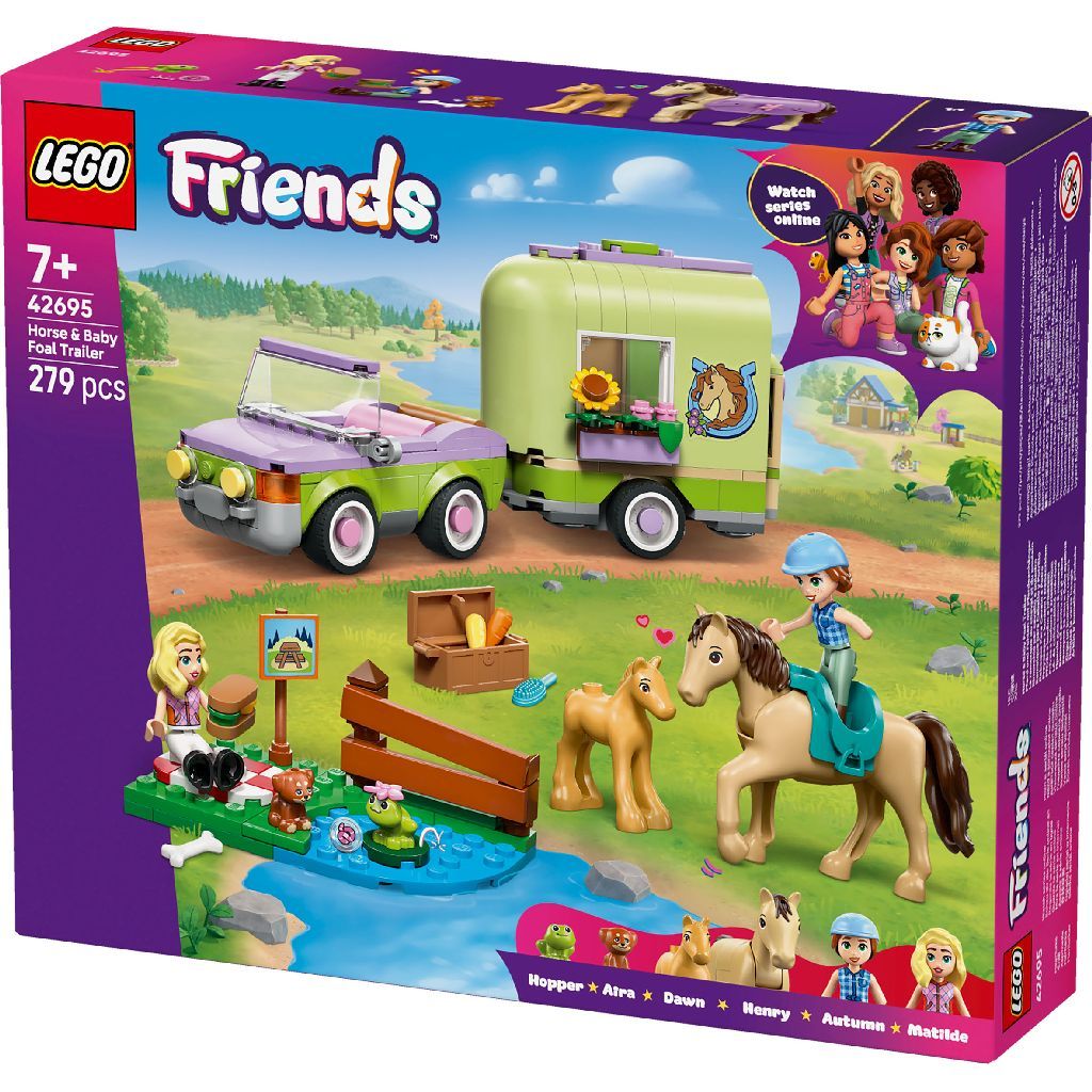 LEGO Friends Horse & Baby Foal Trailer Building Set for Ages 7+, 279 Pieces