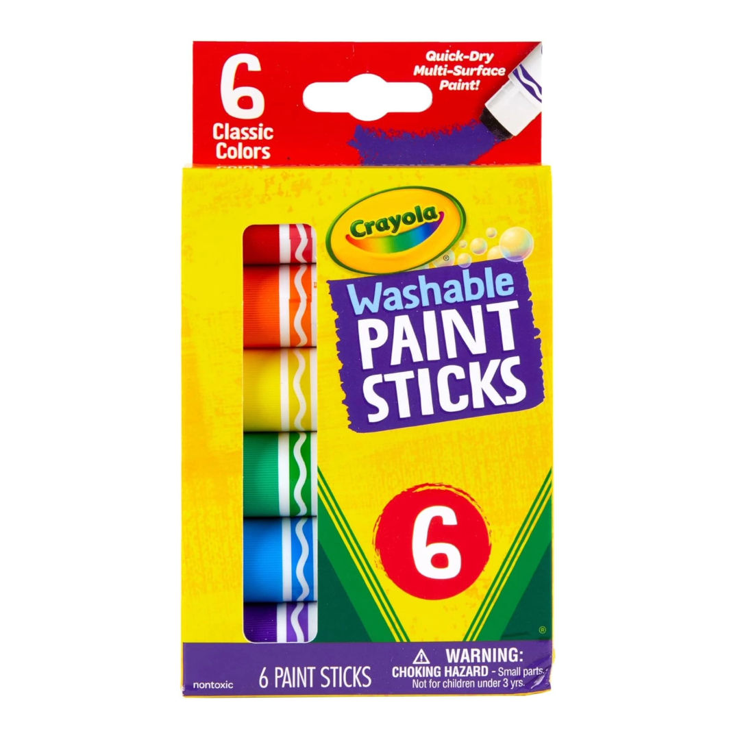 Crayola Washable Paint Sticks, Assorted Colors, 6 Sticks