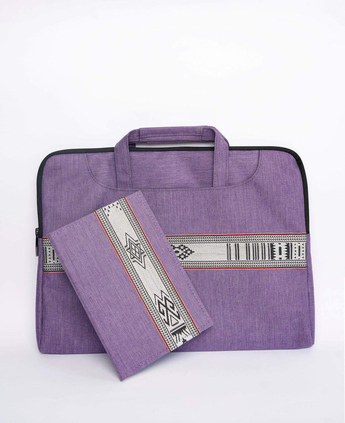 Laptop Bag & Notebook Set with Traditional Woven Design, Assorted Colors