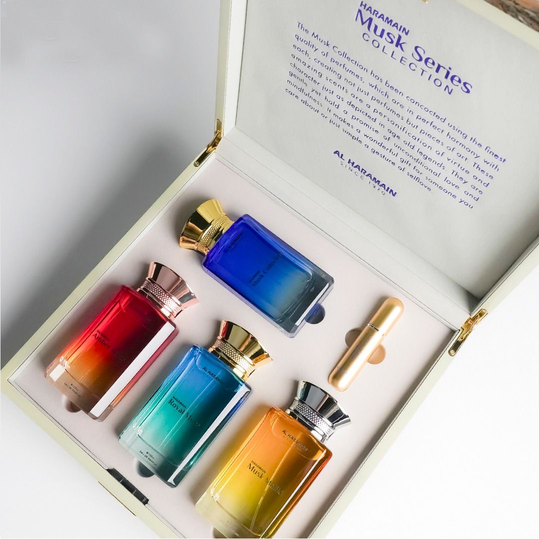 Al Haramain Musk Series Gift Set, 4 x 100ml Eau De Parfum, Premium Unisex Fragrance Collection