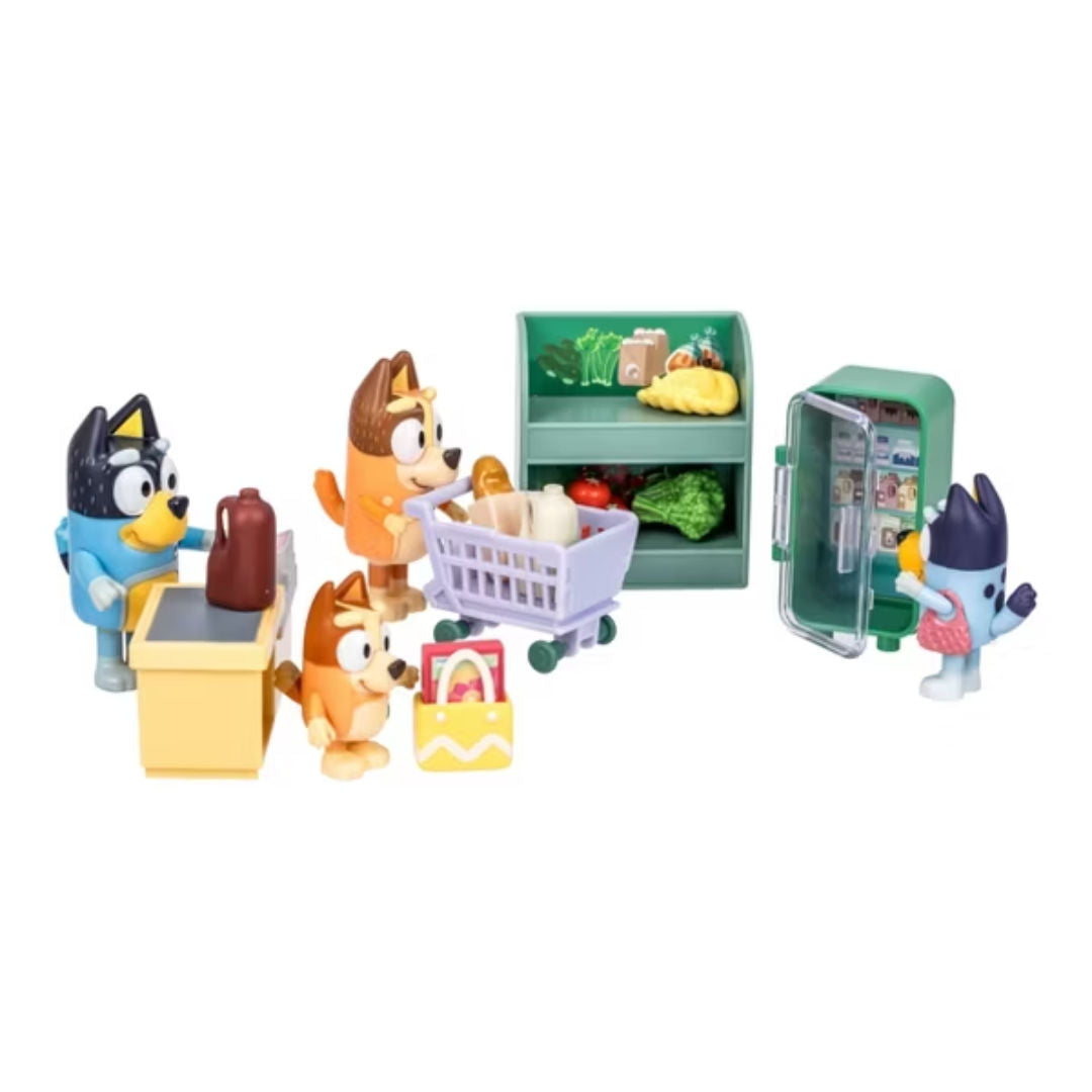 Bluey Lets Play Chef Blueys Family Shopping Trip Playset, 3+ years