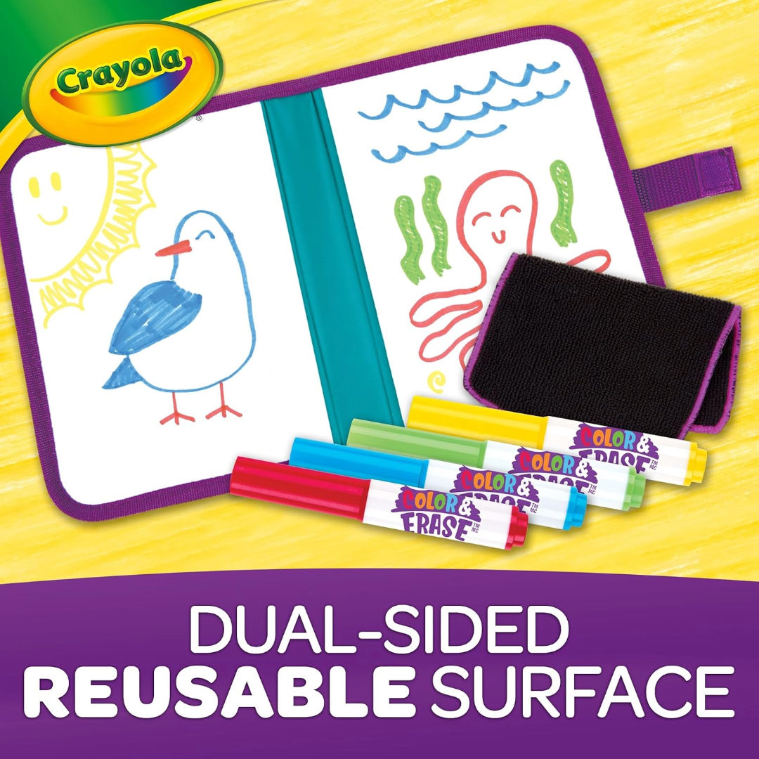 Crayola Color & Erase Reusable Travel Board Set,17x24cm