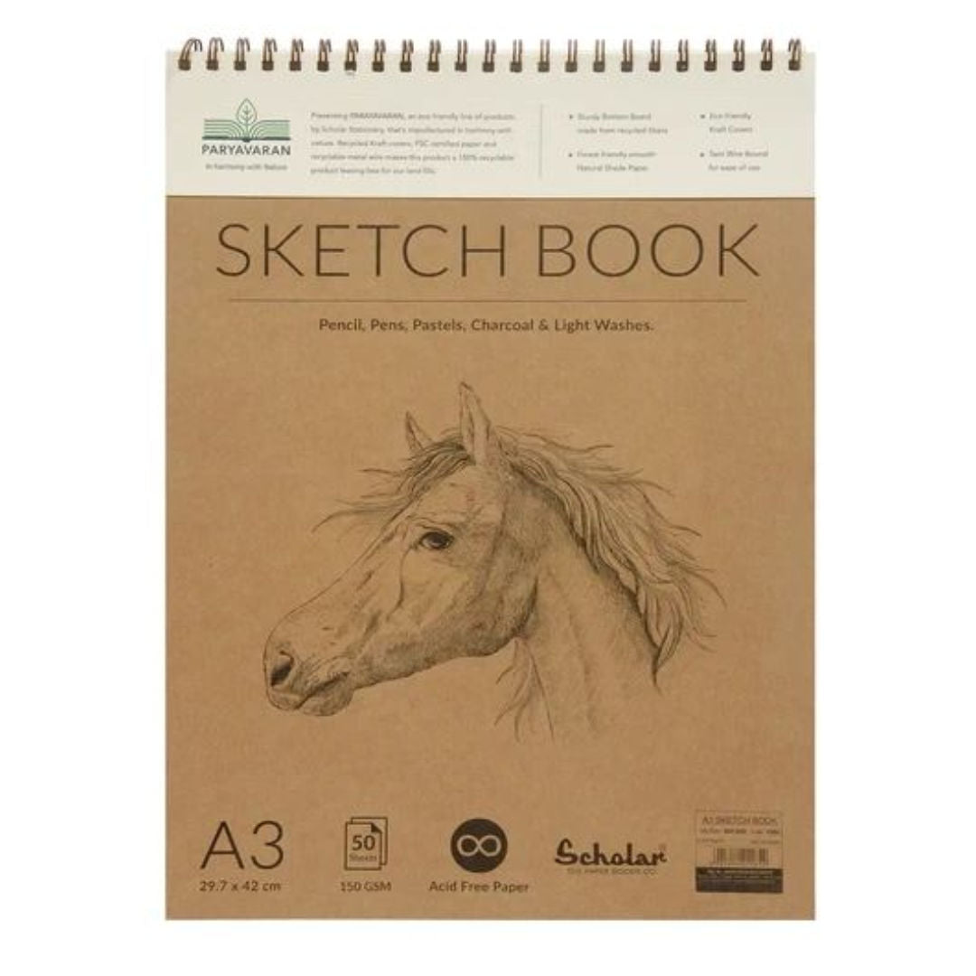 Scholar A3 Paryavaran Sketch Book,150gsm, 50 Sheets, PSB3