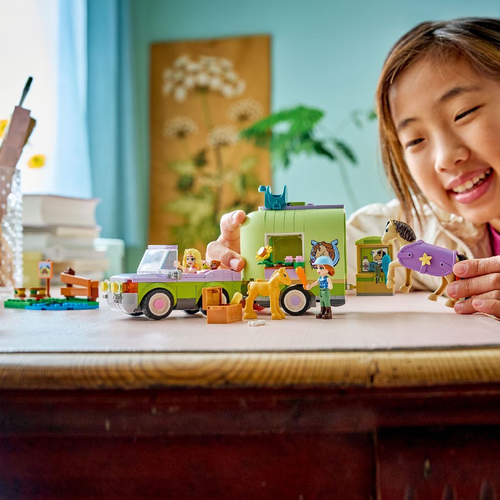 LEGO Friends Horse & Baby Foal Trailer Building Set for Ages 7+, 279 Pieces