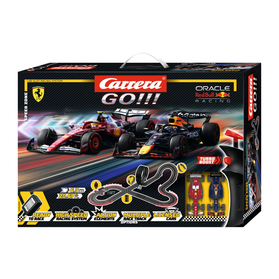 Carrera GO!!! Oracle Red Bull Speed Zone Racing Slot Cars Racing Track Set, 6.3m