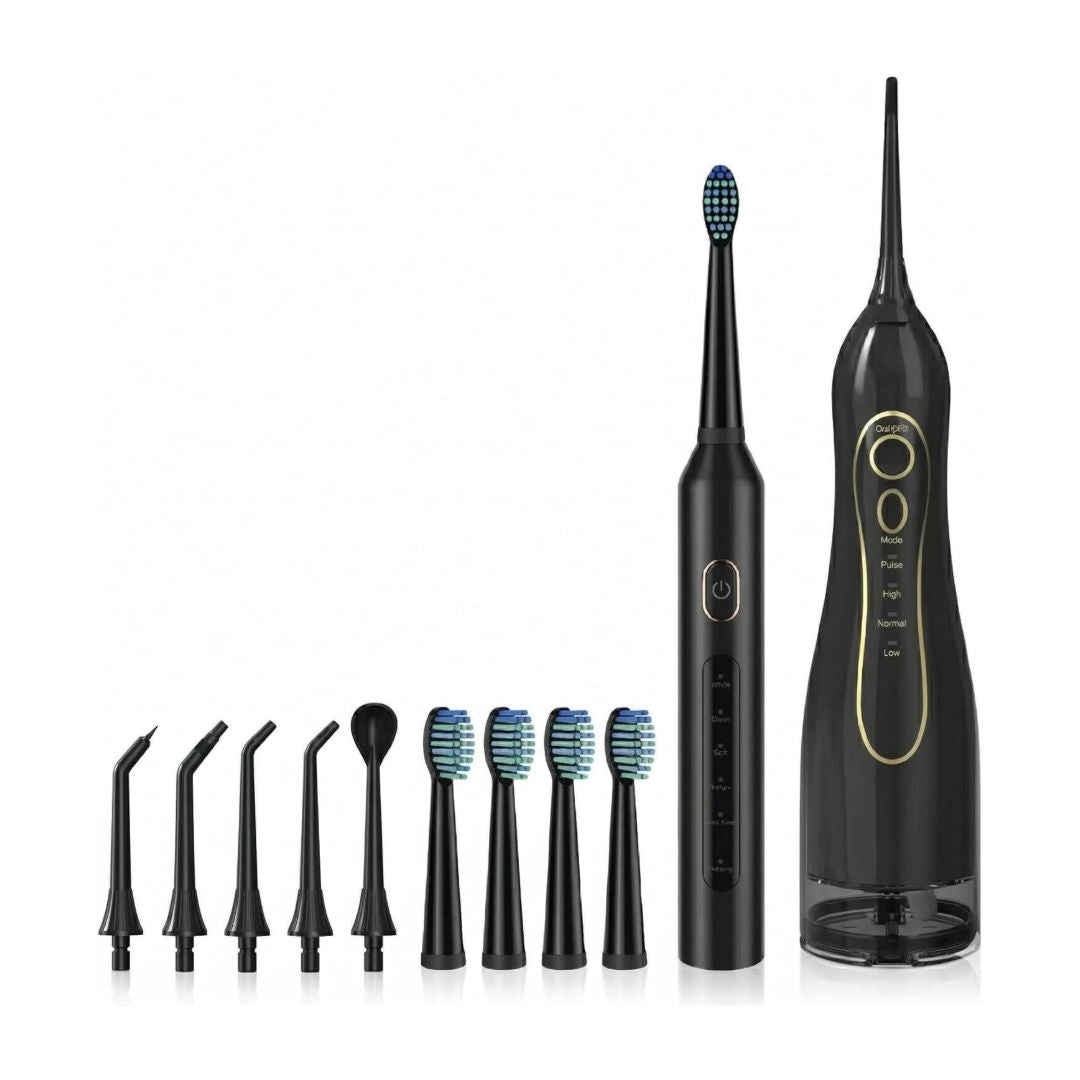 EPICARMA Combo Electric Toothbrush and Oral Irrigator, Black