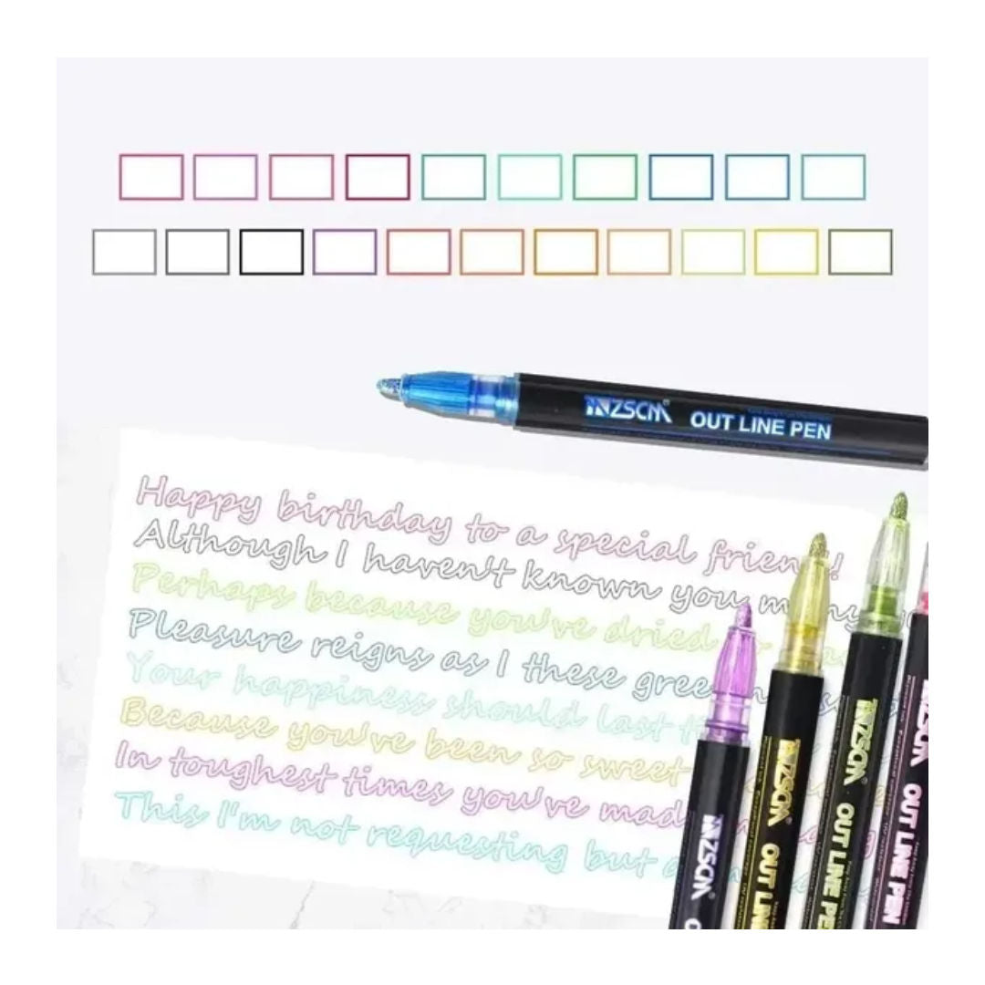 RSC 12-Pieces, Outline Glitter Pen Set, W10026 P21-215