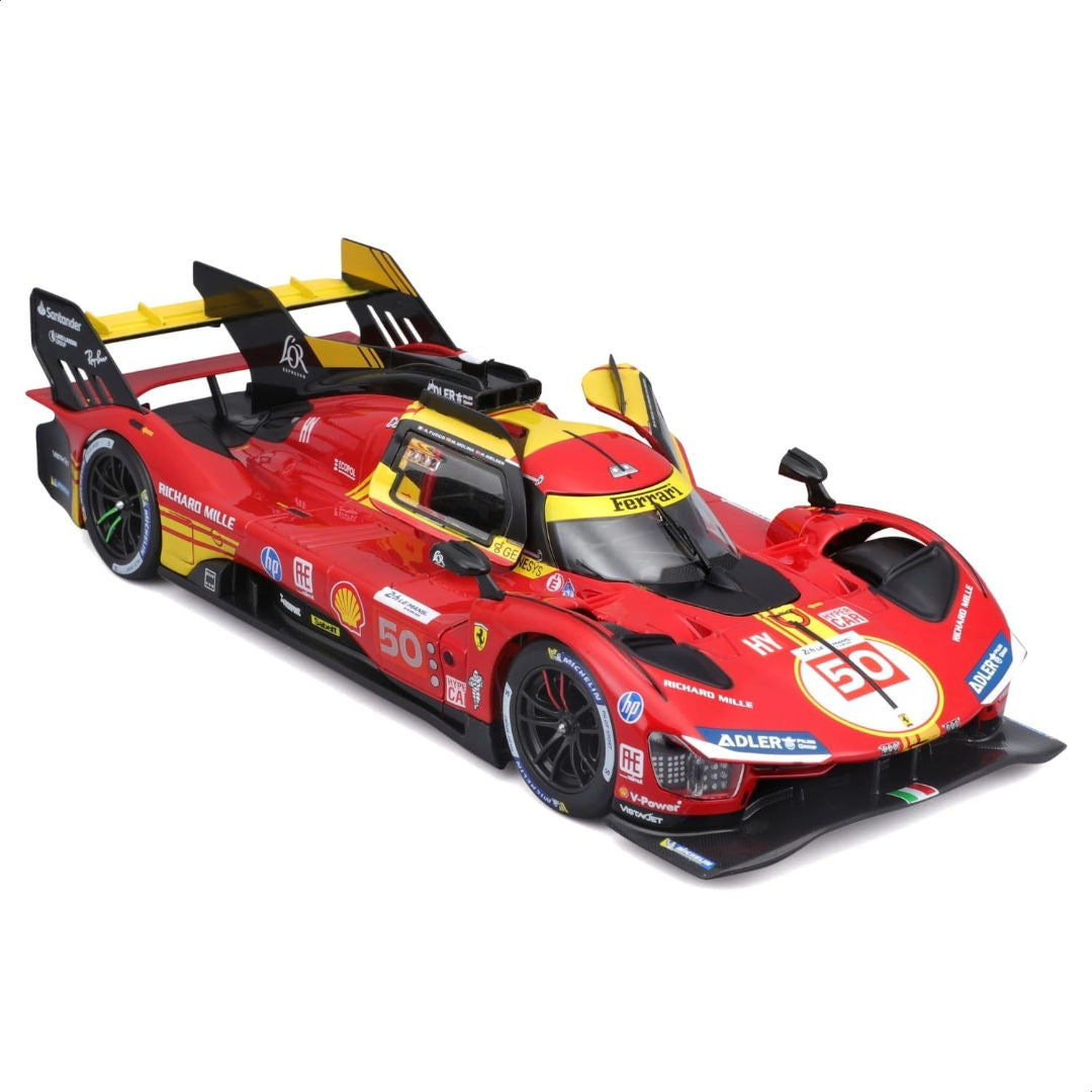 Bburago Racing 24h LeMans Hypercar 2024 Ferrari 499P #50 Antonio Fuoco Die-cast Car (1:24, Red), 14+ years