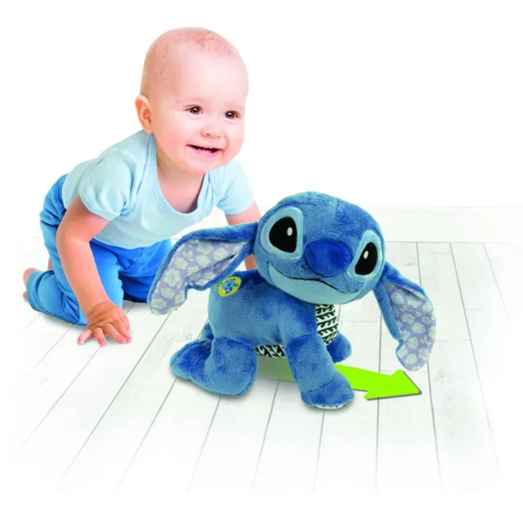 Clementoni Disney Baby Disney Lilo & Stitch Stitch Crawl With Me Interactive Plush Toy 23 x 16 x 26 cm, Blue, 6 Months to 3 year