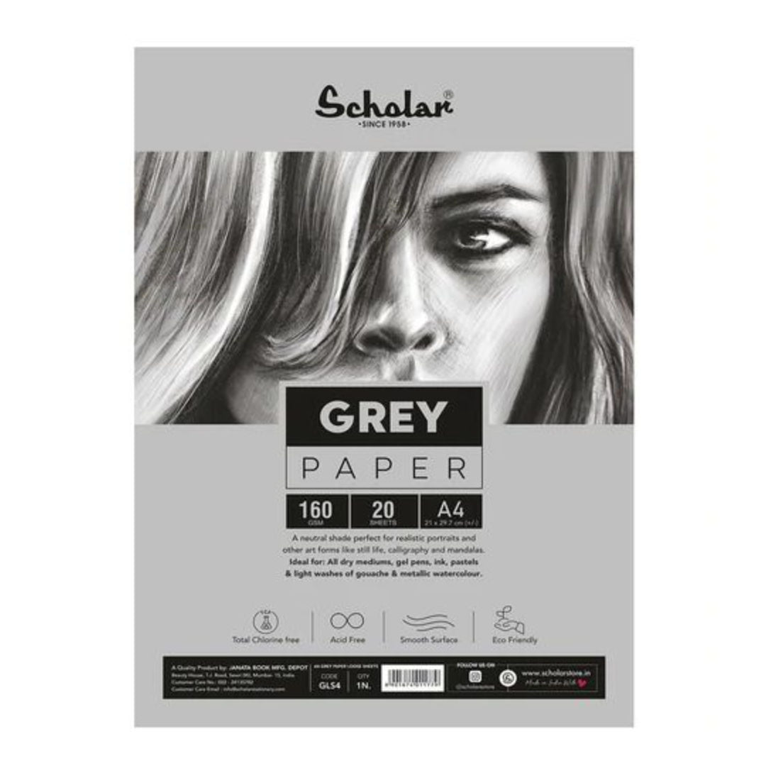 Scholar Grey Paper, 20 Sheets