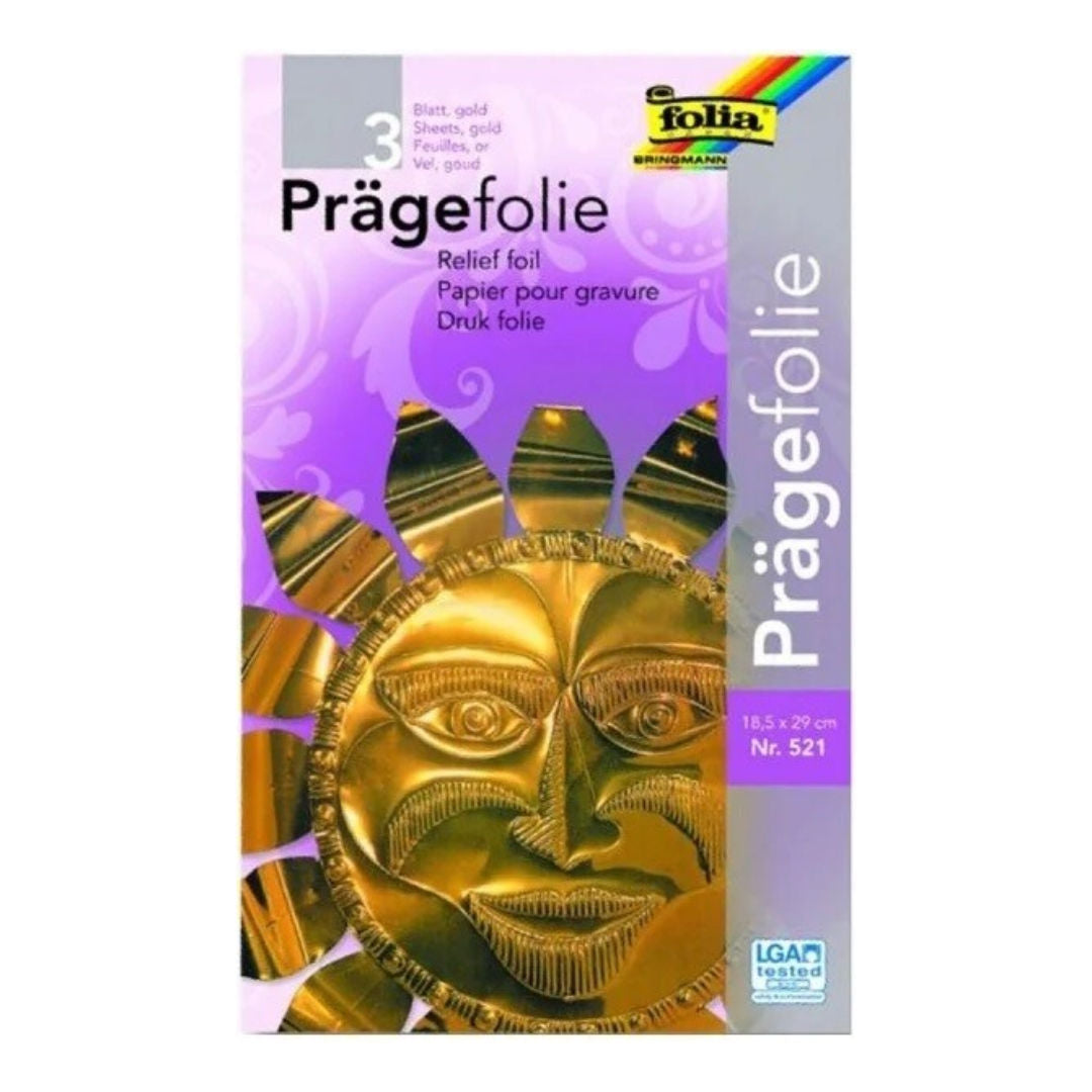 Folia A4 Relief Foil, Assorted, 3 Sheets, 520/521/522