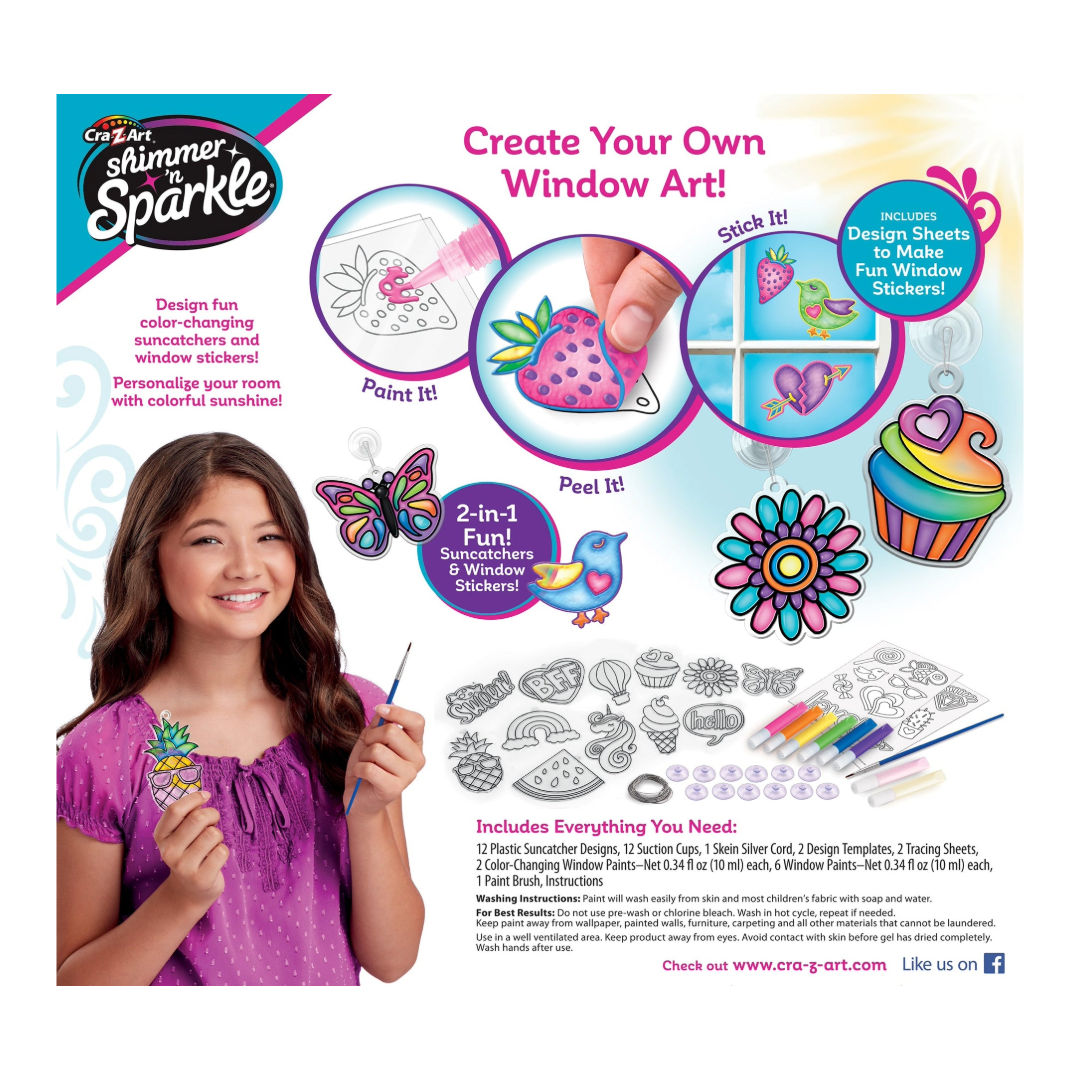Cra-Z-Art Shimmer 'n Sparkle Color Change Window Art Kit, 6+ Years