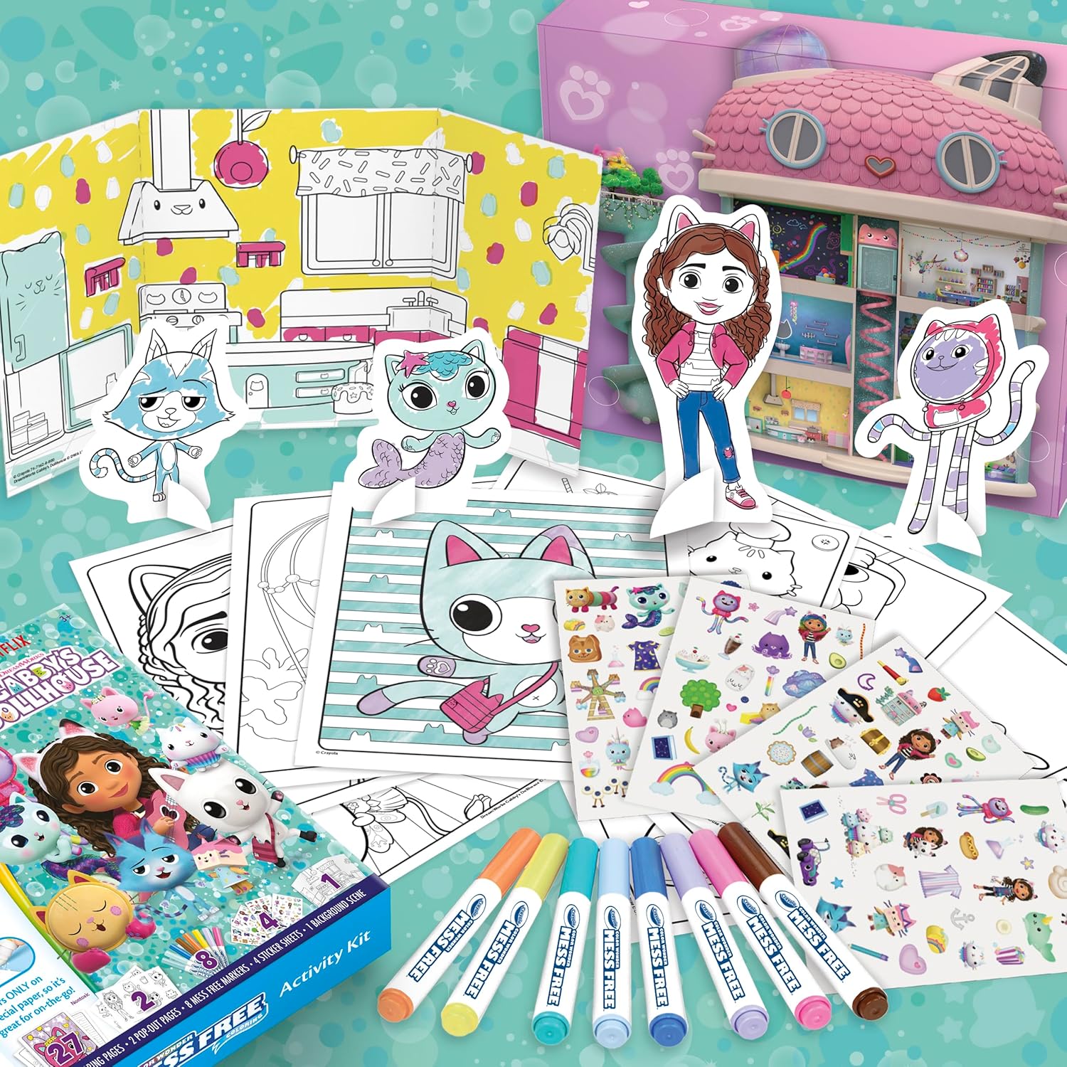 Crayola GABBY'S DOLLHOUSE, Color Wonder MESS FREE CoLOURING, Activity Kit