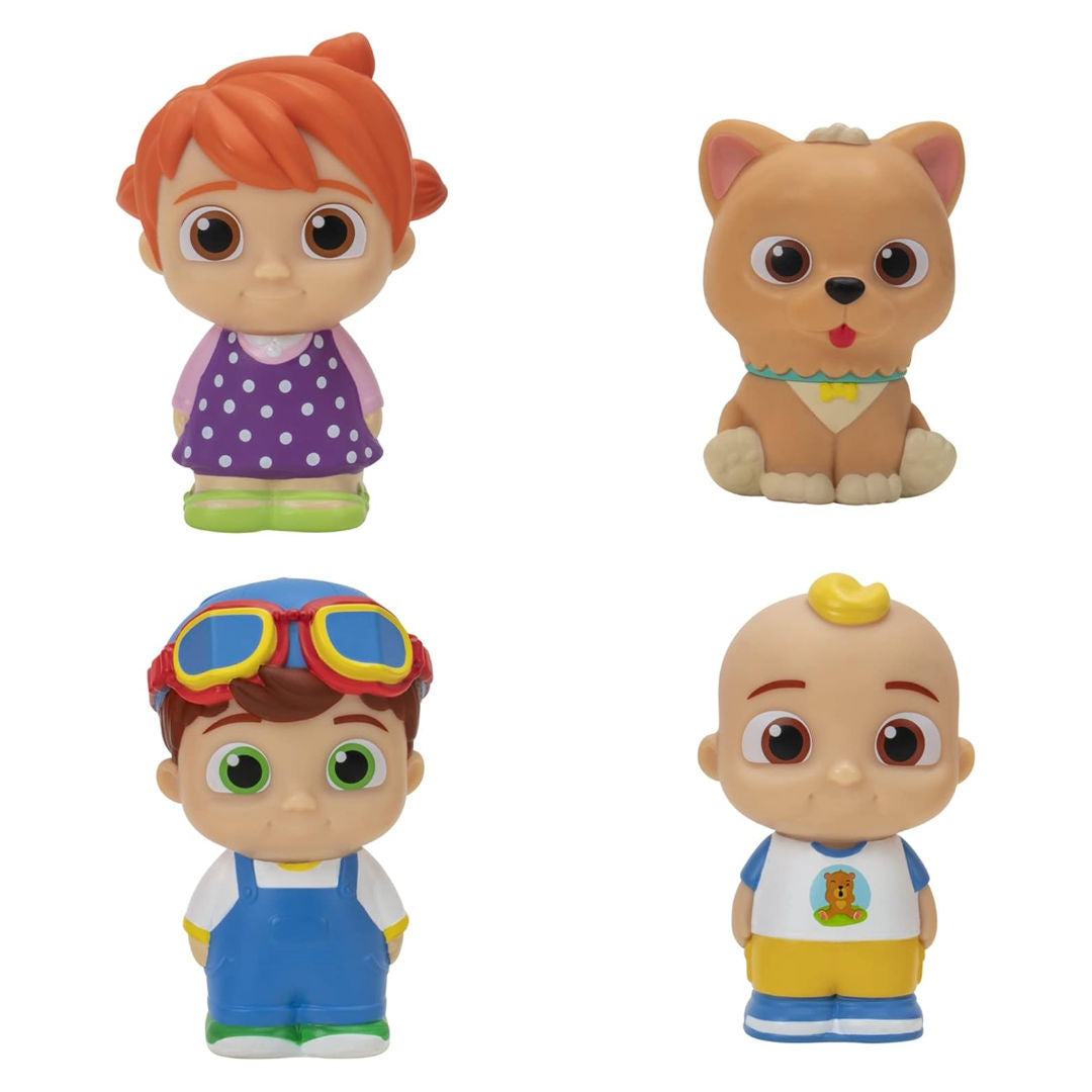 CoComelon JJ & Family Figure Set, Includes JJ, YoYo, Tomtom And Bingo The Dog, Pack of 4