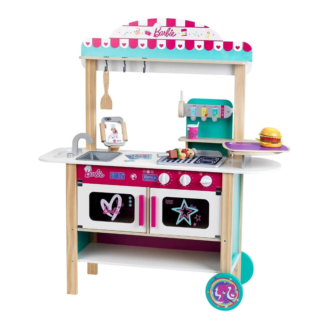Barbie Restaurant Bistro Wooden Kitchen Playset, MDF, 94x32x106cm, 3+ Years