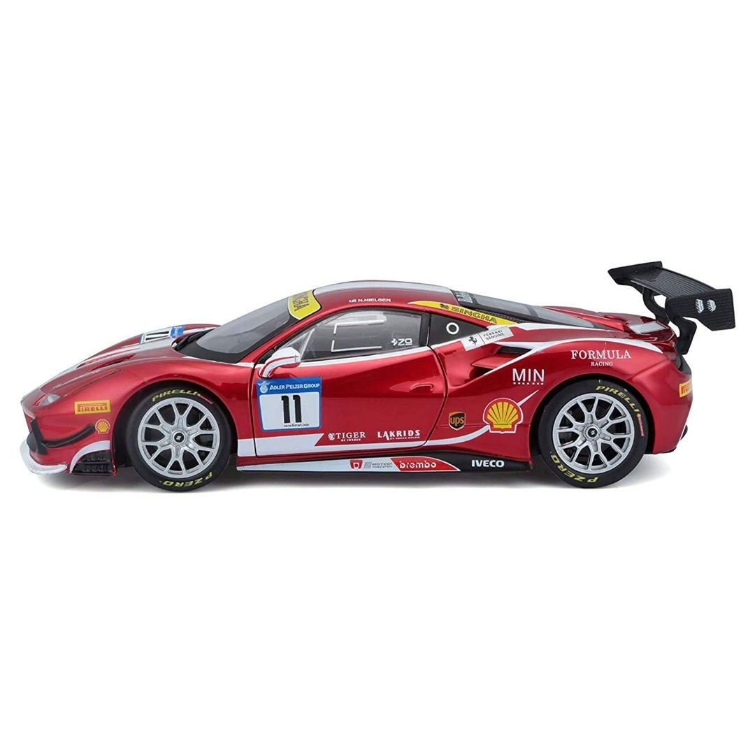 Bburago Racing F1 2017 Ferrari 488 Challenge Die-cast Metal Kit (1:24, 34 Parts, Orange/Black), 14+ years