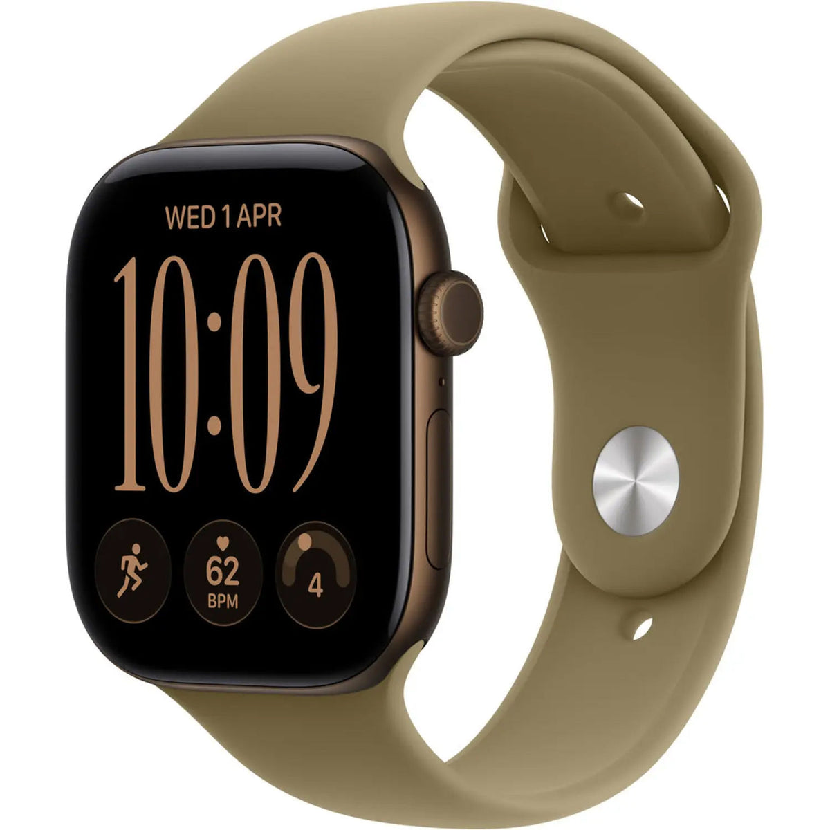 Apple Watch Series 12 GPS, Dark Bronze Aluminum Case with Olive Sport Band