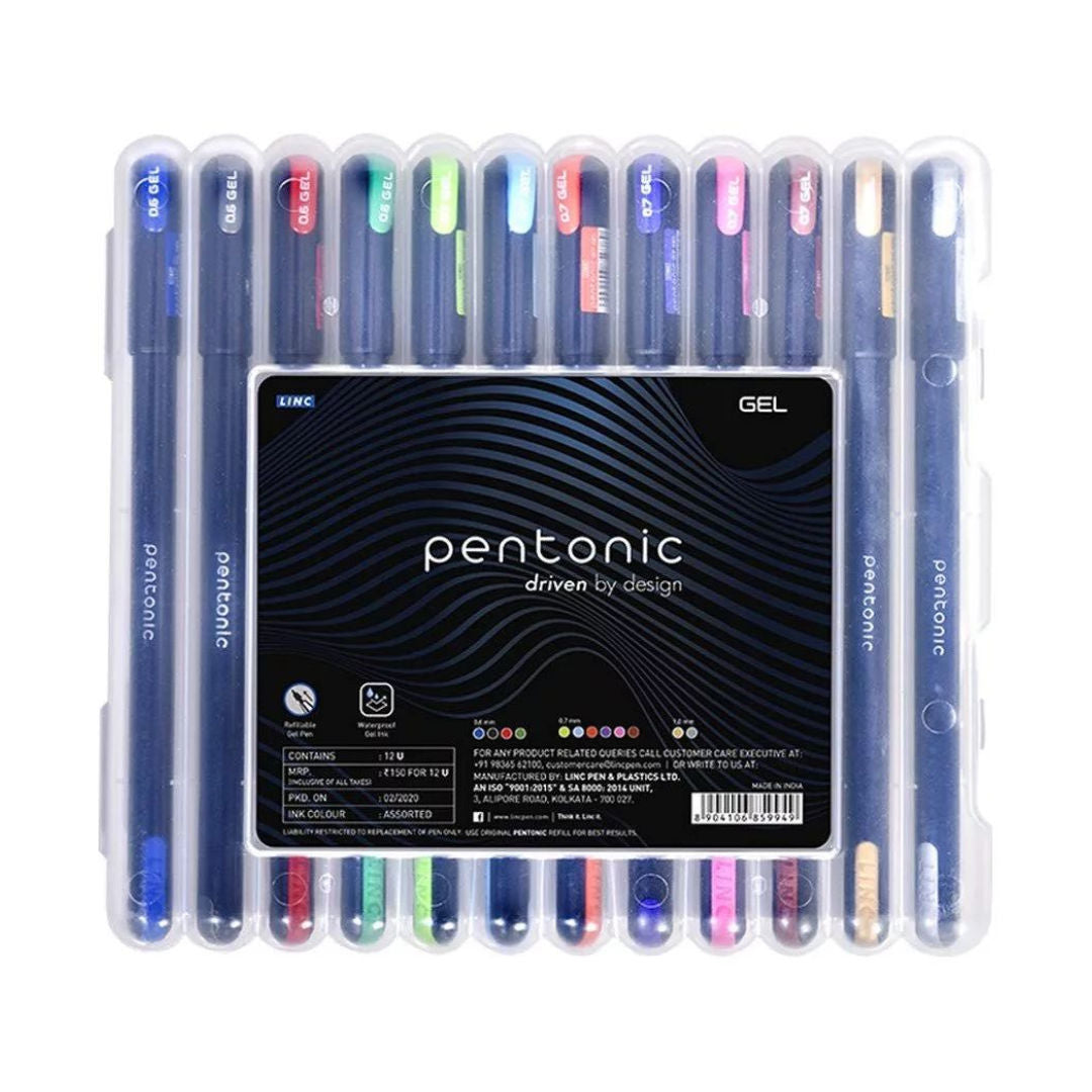 PentoniPentonic Gel Pen Assorted, 0.6/0.7/1.0mm, 12 pieces