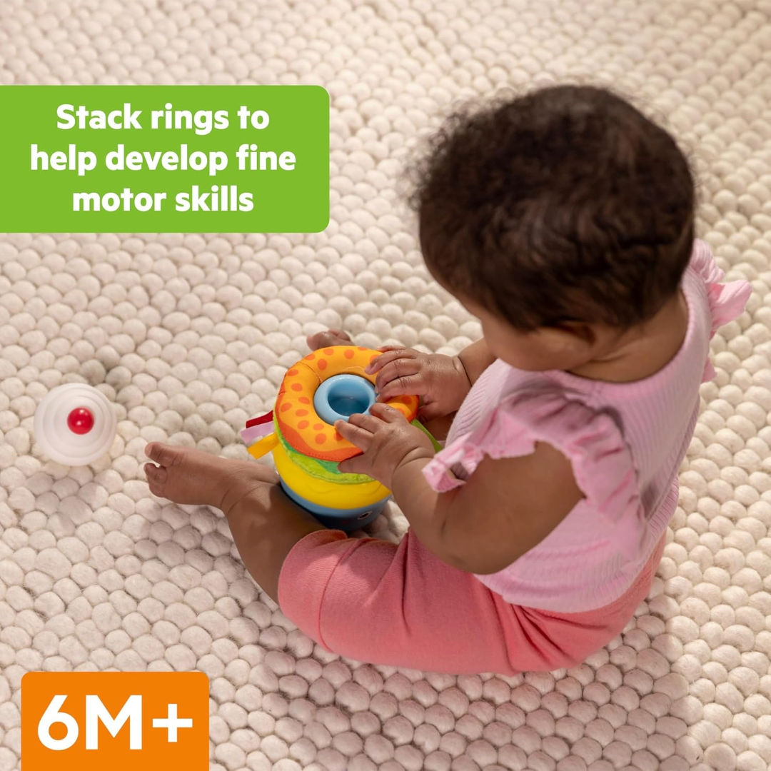 Bright Starts Cupcake Tower Stacking Toy with Teether (13 x 13.5cm), 6+ months