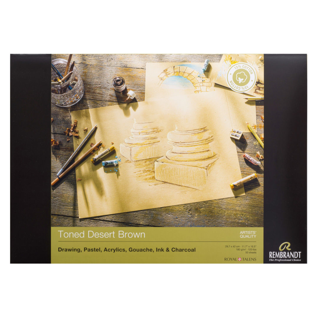 REMBRANDT ROYAL TALENS Toned Paper Pads, 50 Sheets, 180Gsm