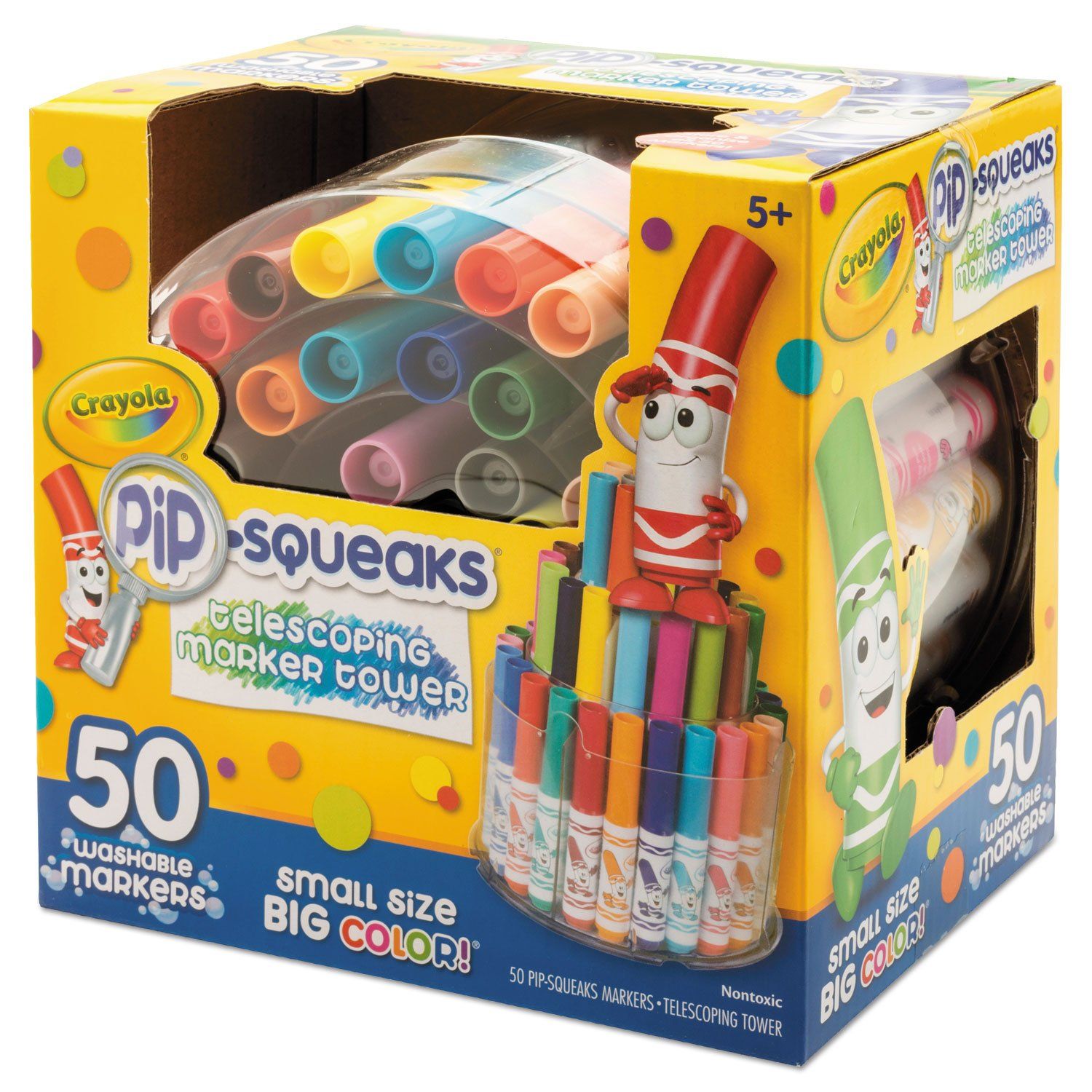 Crayola PiP-SQUEAKS Telescoping Marker Tower Set, 50 Pieces