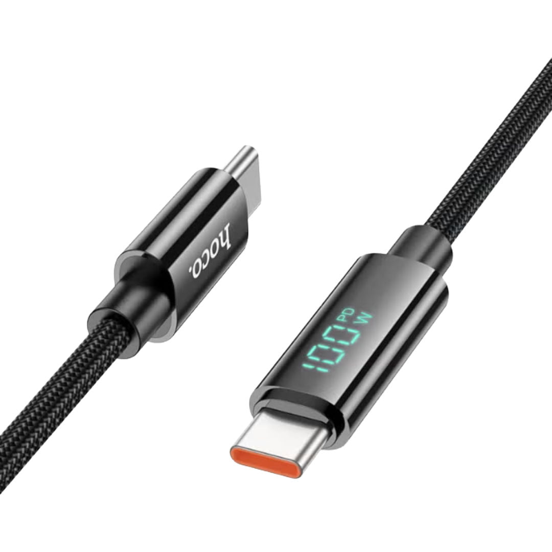 Hoco U125 Benefit 100W Charging Data Cable with Display Type-C to Type-C, 1.2m
