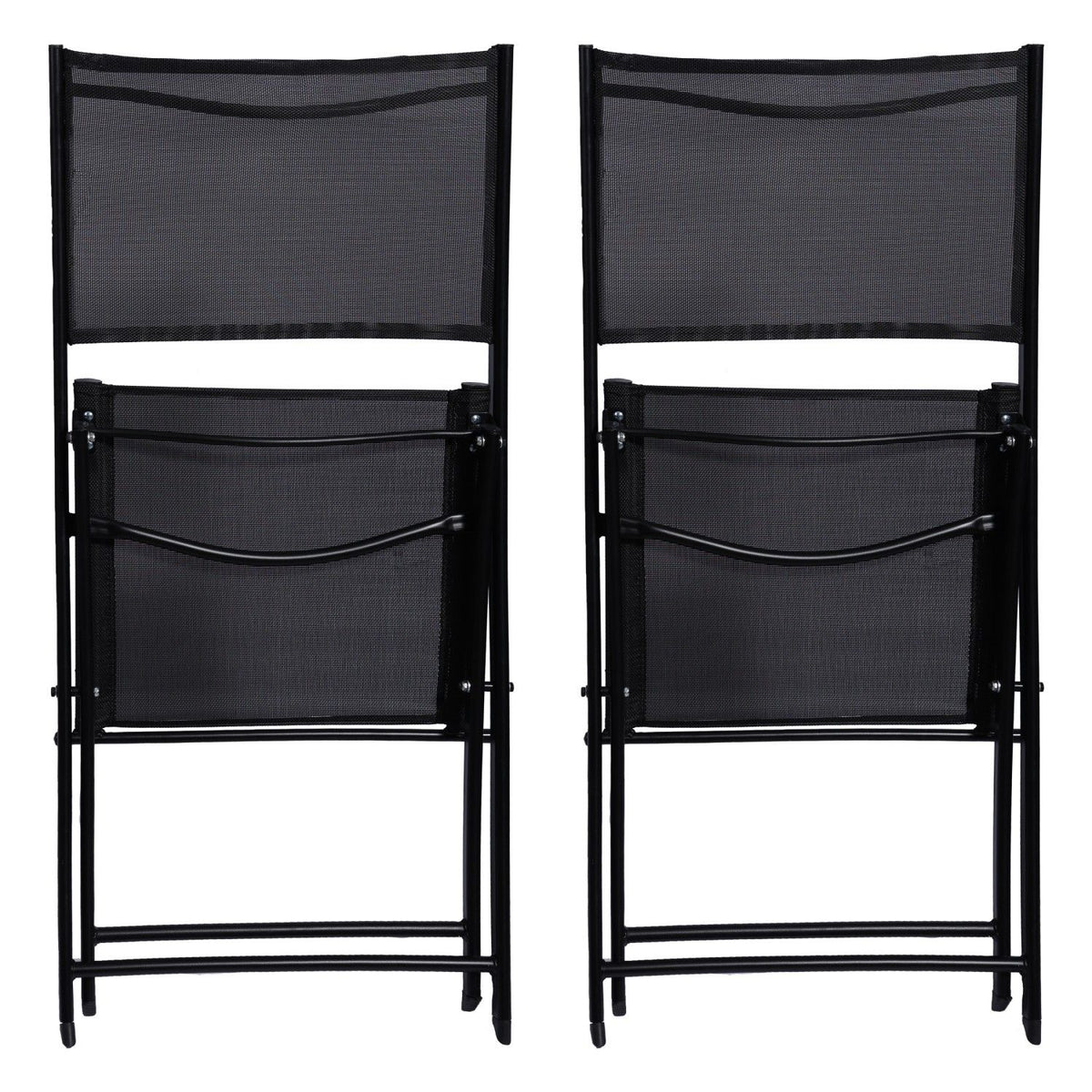 TNC Outdoor Furniture Set - 2 Folding Chairs & Semi‑Circular Table, TC‑22017
