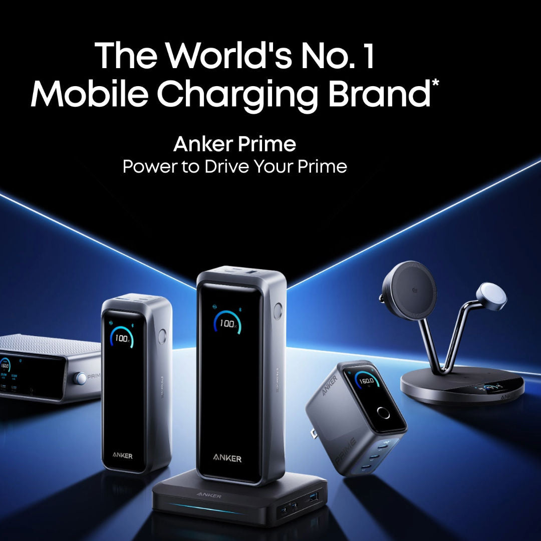 Anker Prime Power Bank External Battery, 3-Port Fast Charging, Black