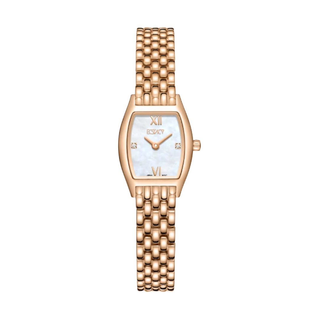 Ecstacy Women’s Analog Mother-of-Pearl Dial Rose Gold Stainless Steel Watch, E25501-RBKM