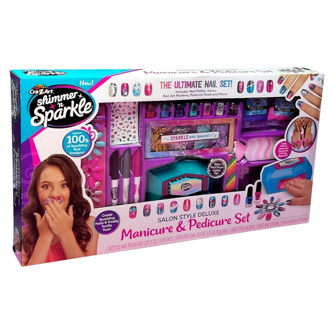 Cra-Z-Art Sparkle Salon Style Deluxe Manicure & Pedicure Set, 8+ Years