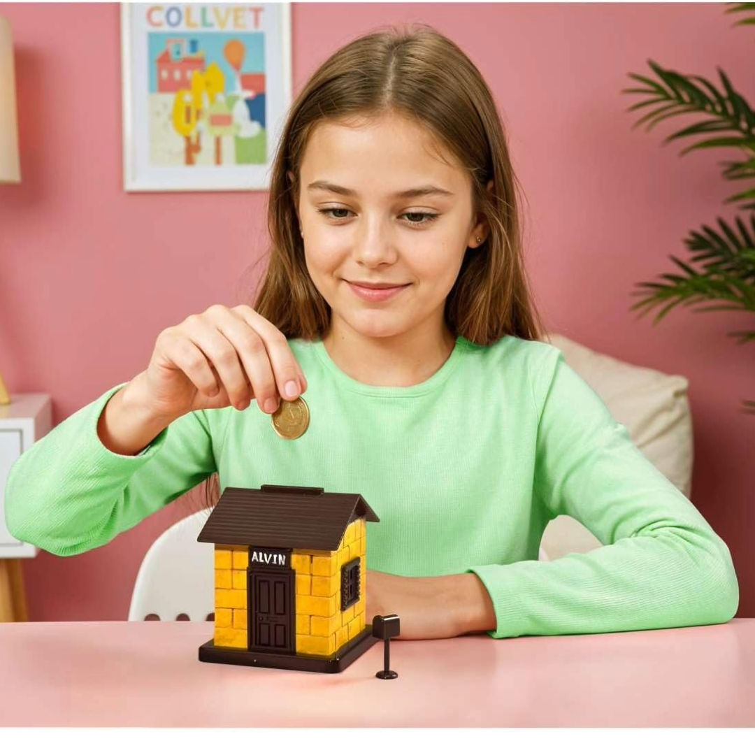4M KidzLabs Mini Brick Architect Money Bank Activity Kit, 5+ Years