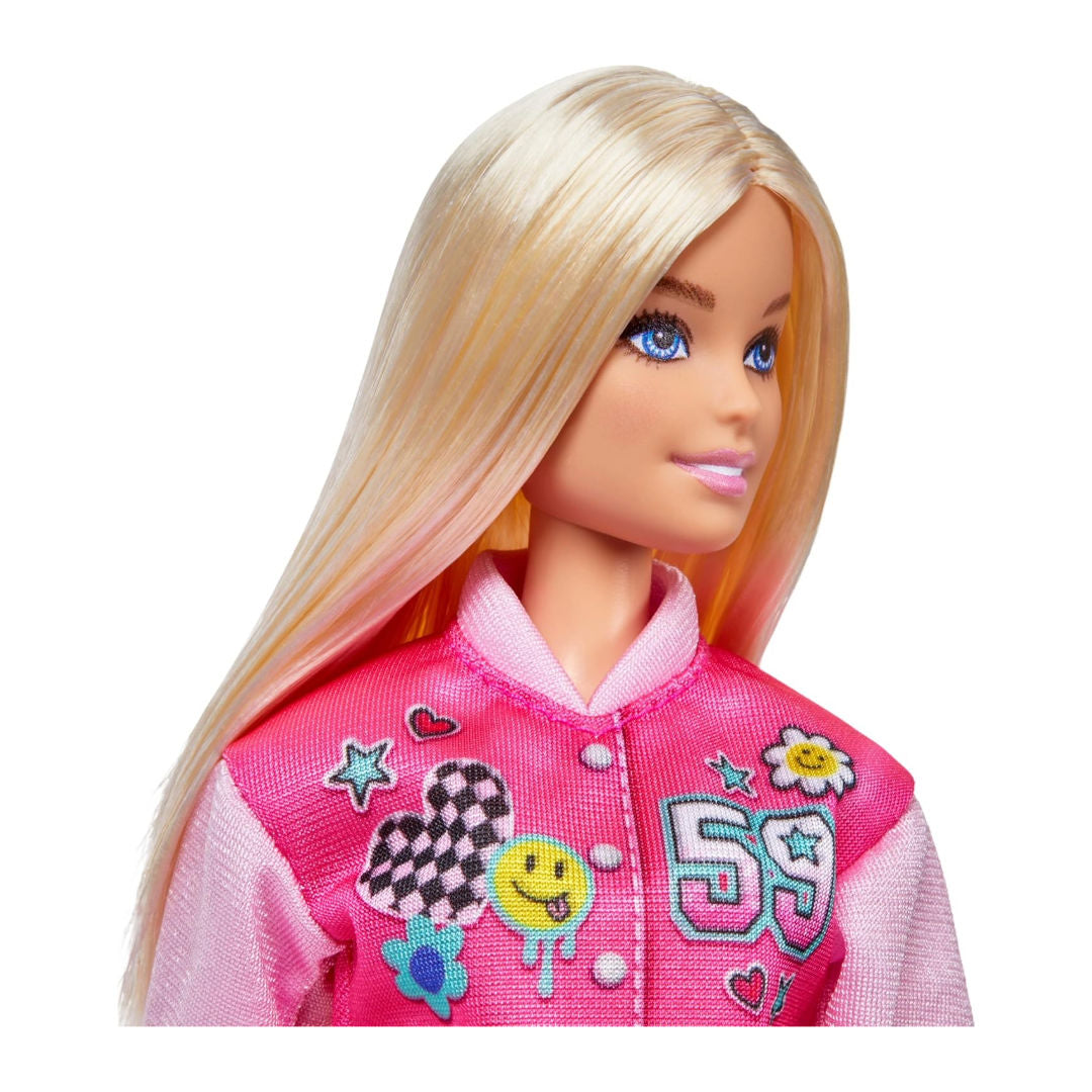 Barbie I Love School Doll & Accessories Set, 7 Pieces with Backpack, Laptop & Removable Outfit, 33.2cm