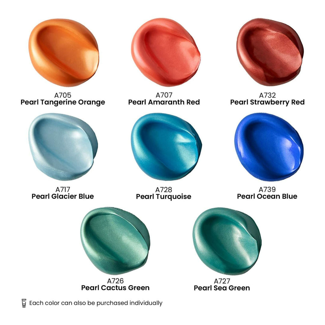 Arteza Metallic Acrylic Artist Paint Set Classic, 8x120ml