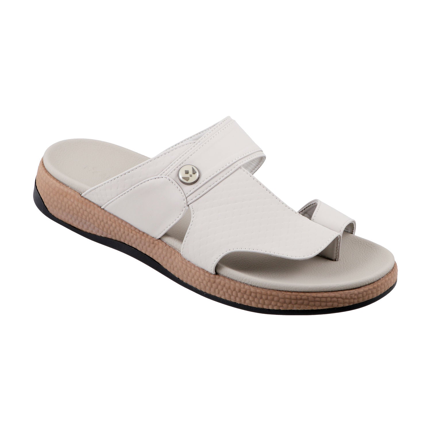 AL FANOOS AF-909 Men's Arabic Style Sandals with PU Leather Upper, EVA Cushioning & TPR Sole
