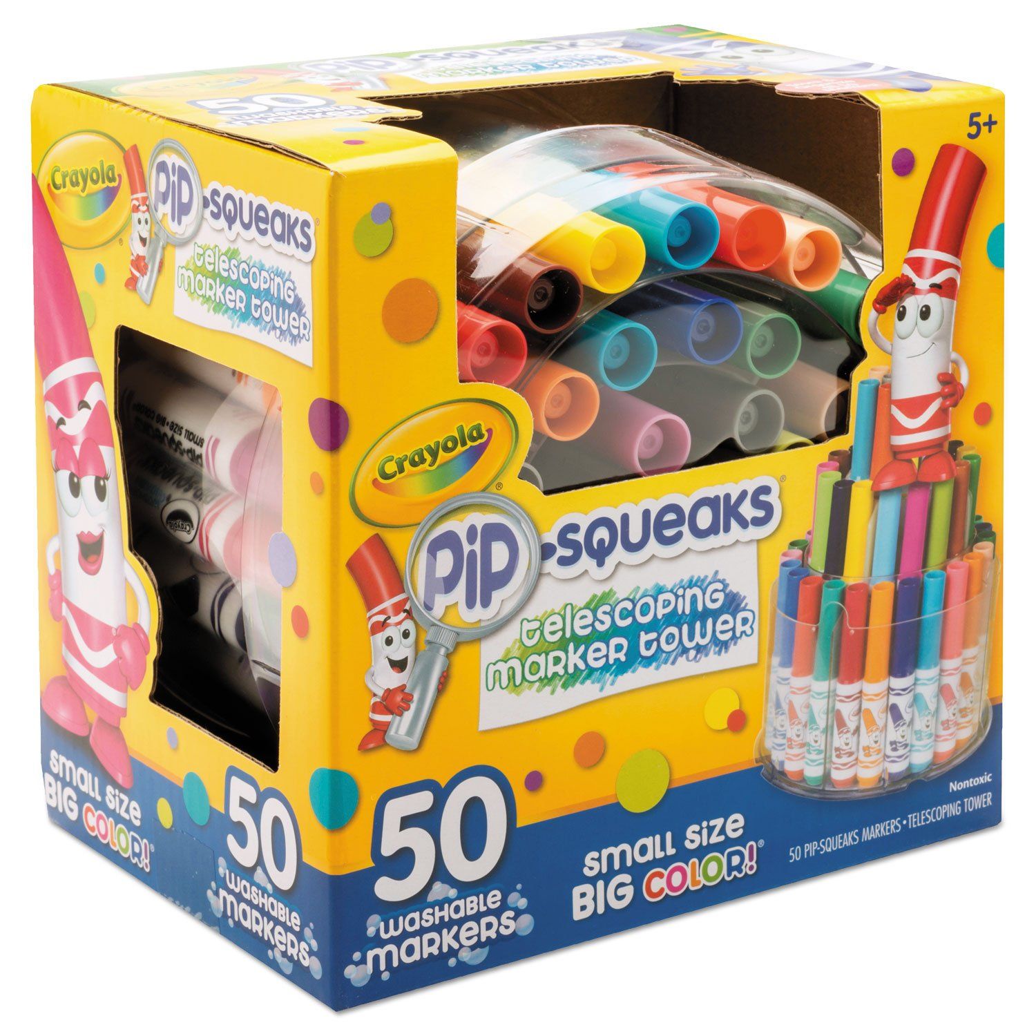 Crayola PiP-SQUEAKS Telescoping Marker Tower Set, 50 Pieces
