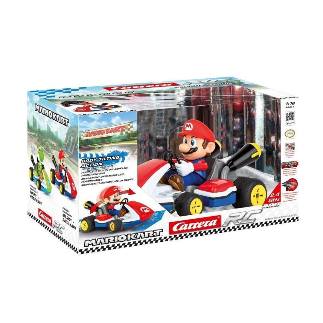 Carrera Red Hunter RC Vehicle 1:18, Red and Mario Kart Racer RC Vehicle 1:16, 6+ years