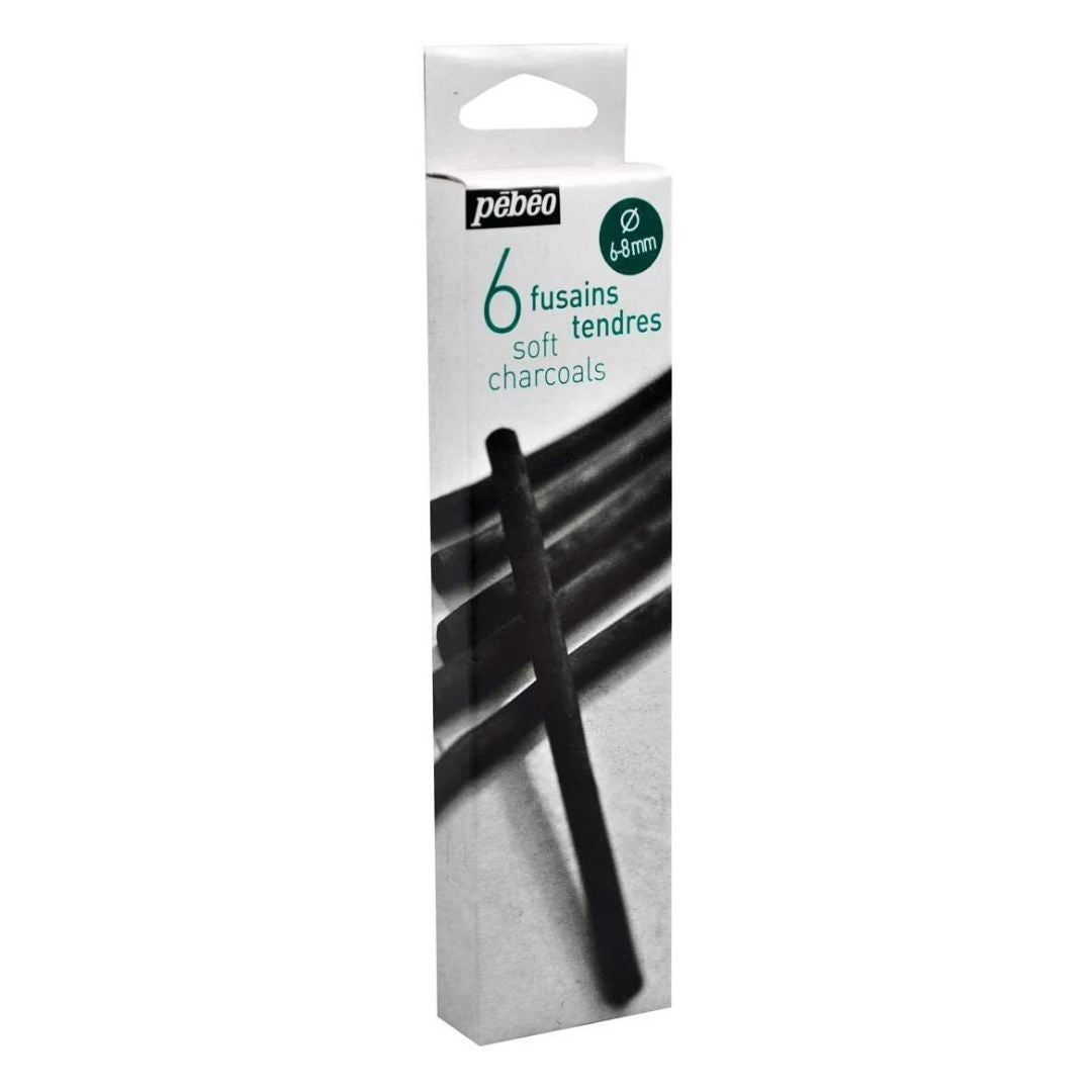 Pebeo Soft Charcoal Sticks Set, 6 pieces, 383120
