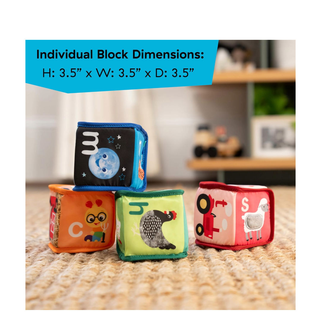 Baby Einstein Farm Explorers Alpha Stacks Soft Blocks, 3 Months+