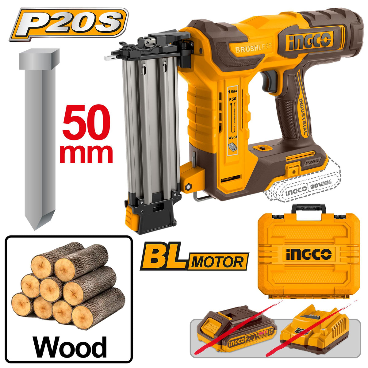 INGCO Cordless Brad Nailer