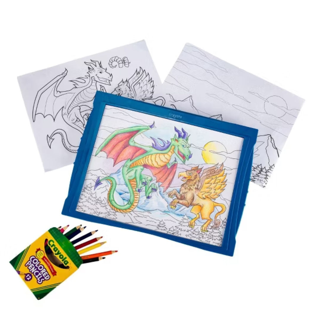 Crayola LIGHT-UP TRACING PAD, Blue, Includes 34 Pieces