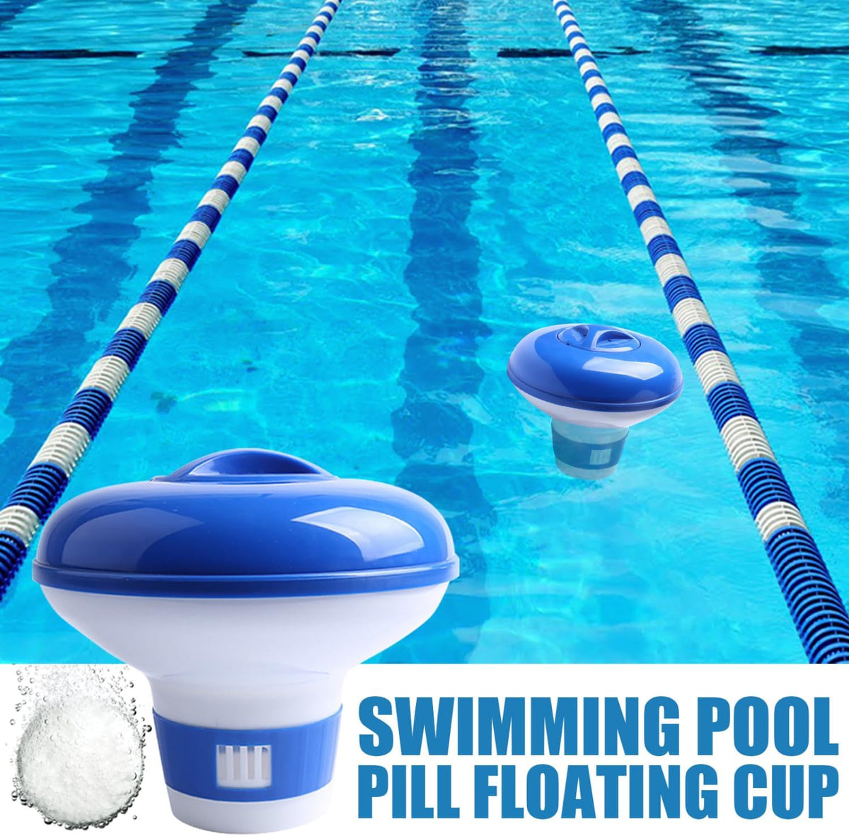 Hengbo 9" Floating Pool Chlorine Dispenser for Pools, Spas & Hot Tubs