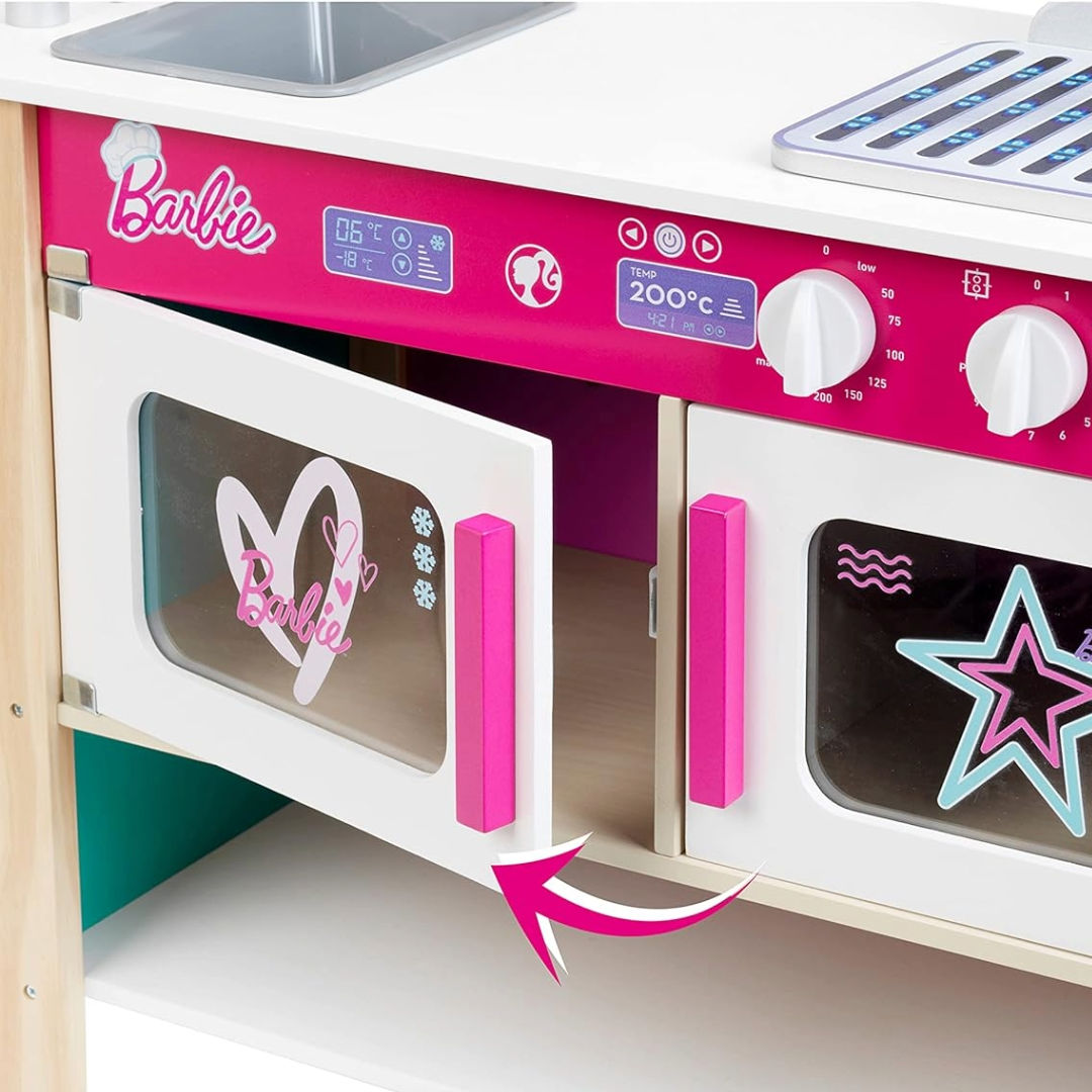 Barbie Restaurant Bistro Wooden Kitchen Playset, MDF, 94x32x106cm, 3+ Years