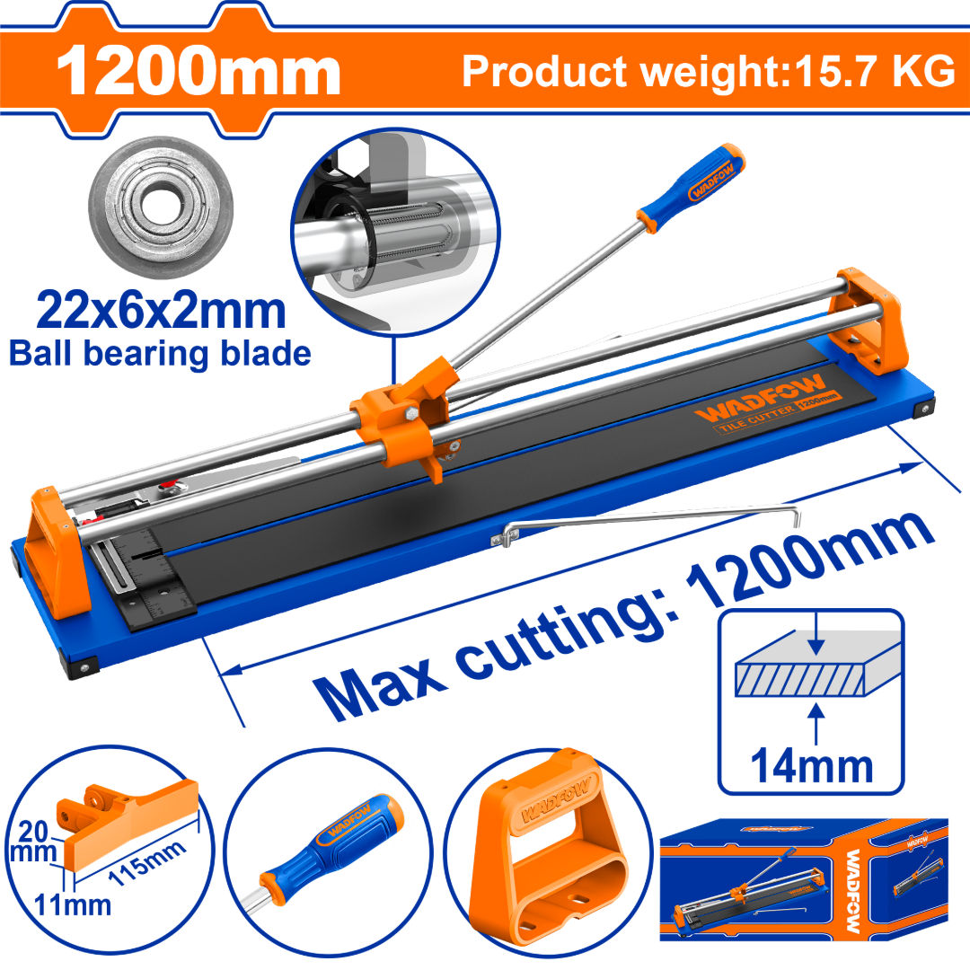WADFOW Manual Tile Cutter, Heavy-Duty Steel Base, Precision Cutting